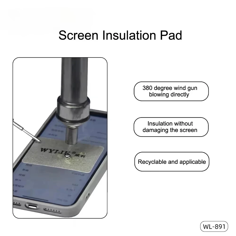 WYLIE WL-891 10PCS 스크린 IC 보호 LCD 열 안전 절연 패드 스크린을 손상시키지 않음 휴대 전화 수리 도구 매트