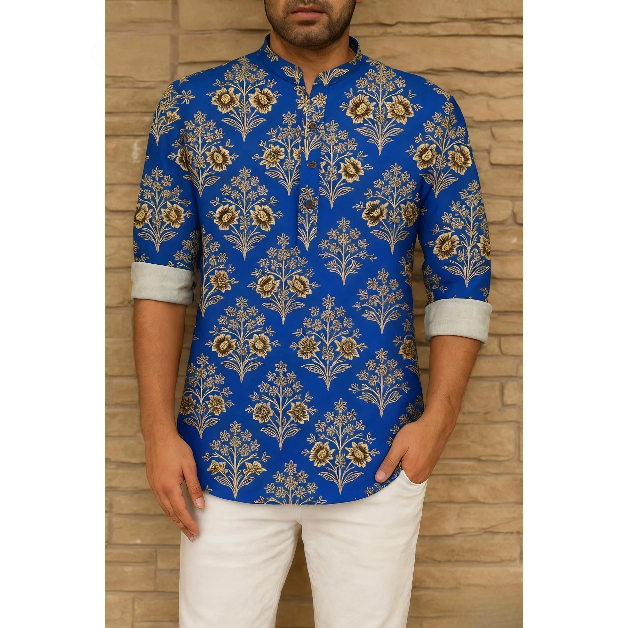 

Мусульманская мужская одежда с этническим принтом в национальном стиле, свадебная одежда, классические рубашки с длинными рукавами, исламская мужская исламская одежда для мужчин ﻿