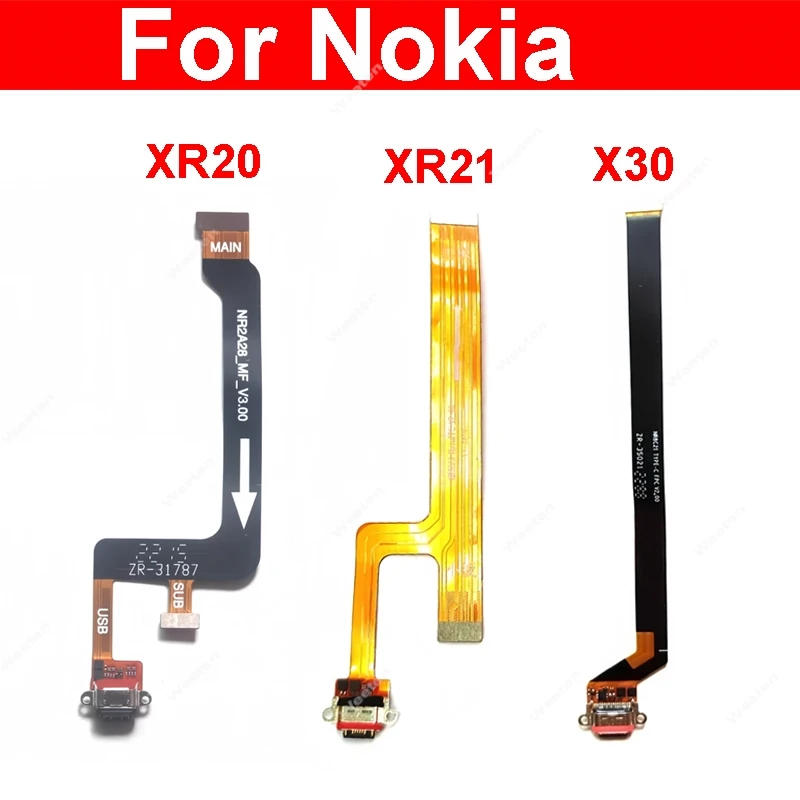 USB Charging Board Dock Port Flex Cable For Nokia XR20 XR21 X30 USB Charger Connector Flex Cable Board Ribbon Repair Parts