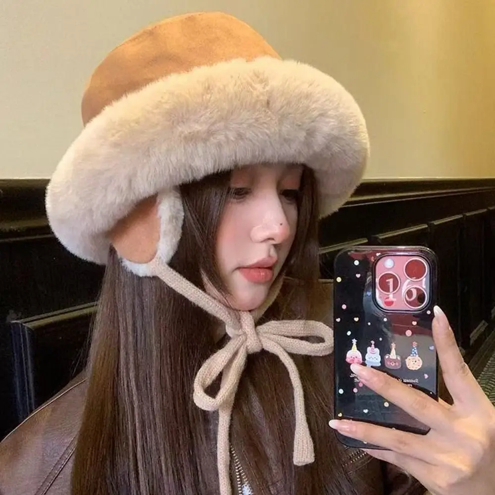 

Outdoors Thick Bomber Hat Warm Ear Protection Ushanka Fur Hat Casual Windproof Lei Feng Hat for Men Women