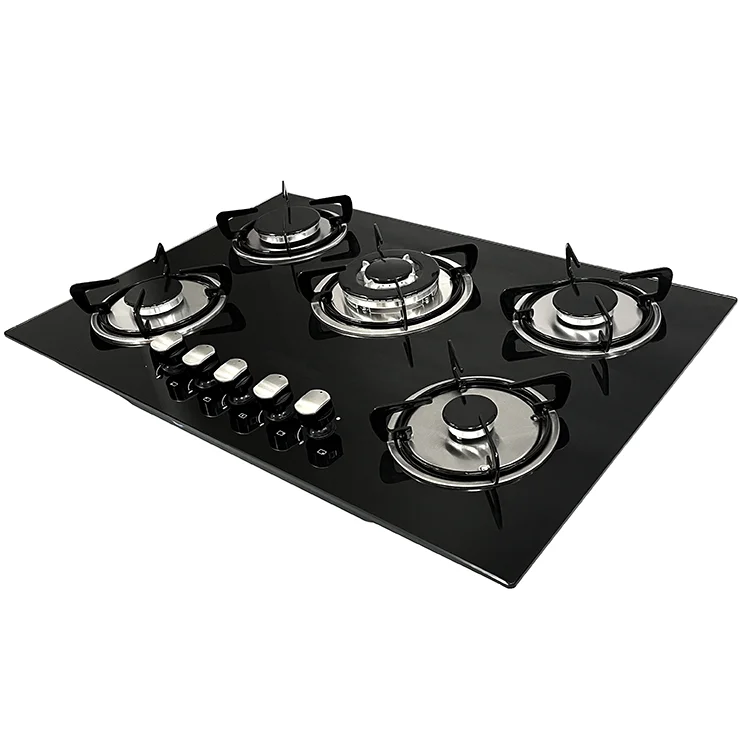 forcocina empotrable industry high quality wholesale low price stove 5 burner tempered glass gas hob