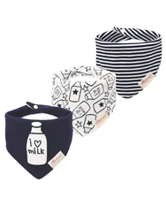 3Pcs Baby Feeding Bib Made of Cotton Mouth Water Towel Double-layer Soft Comfortable Adjustable Size Sccessories 0-3 Y