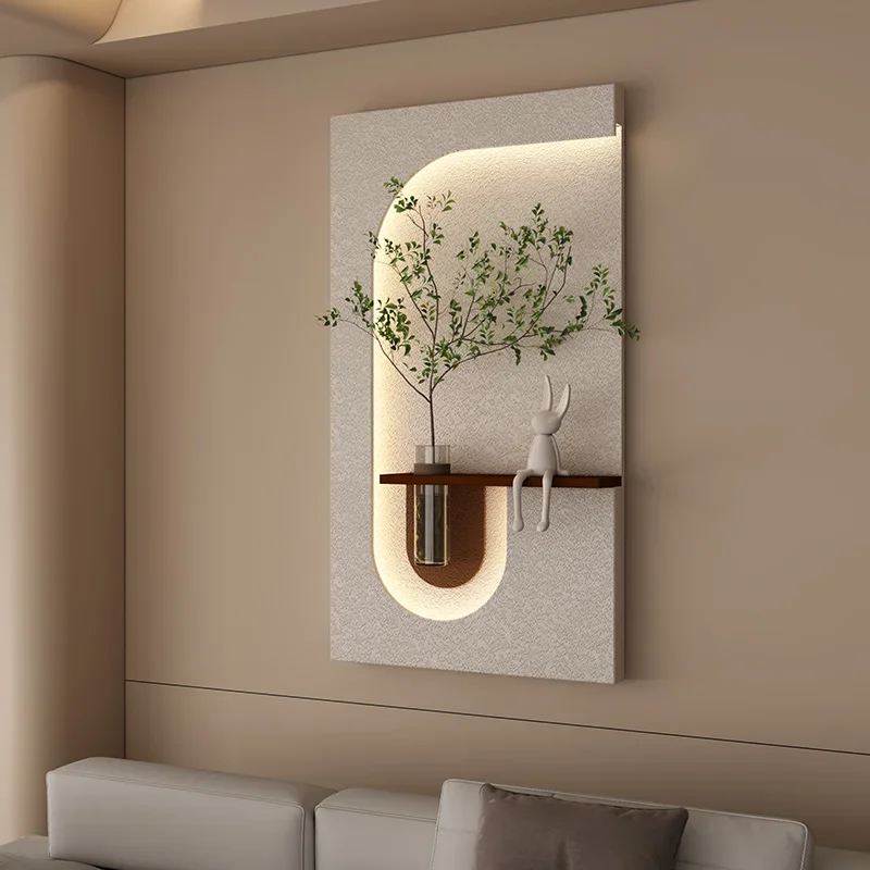 Atmosphere Sense Green Plant Wall Lamp Cream Style LivingRoom Restaurant Lighting Flowers Plants Sandstone Wall Lamp Decoration