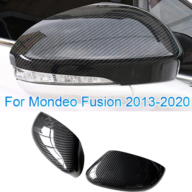 Carbon Fiber Rear View Mirror Housing Cover Cap -Side Door Mirror Cover Trim For Ford Mondeo / Fusion 2013-2020