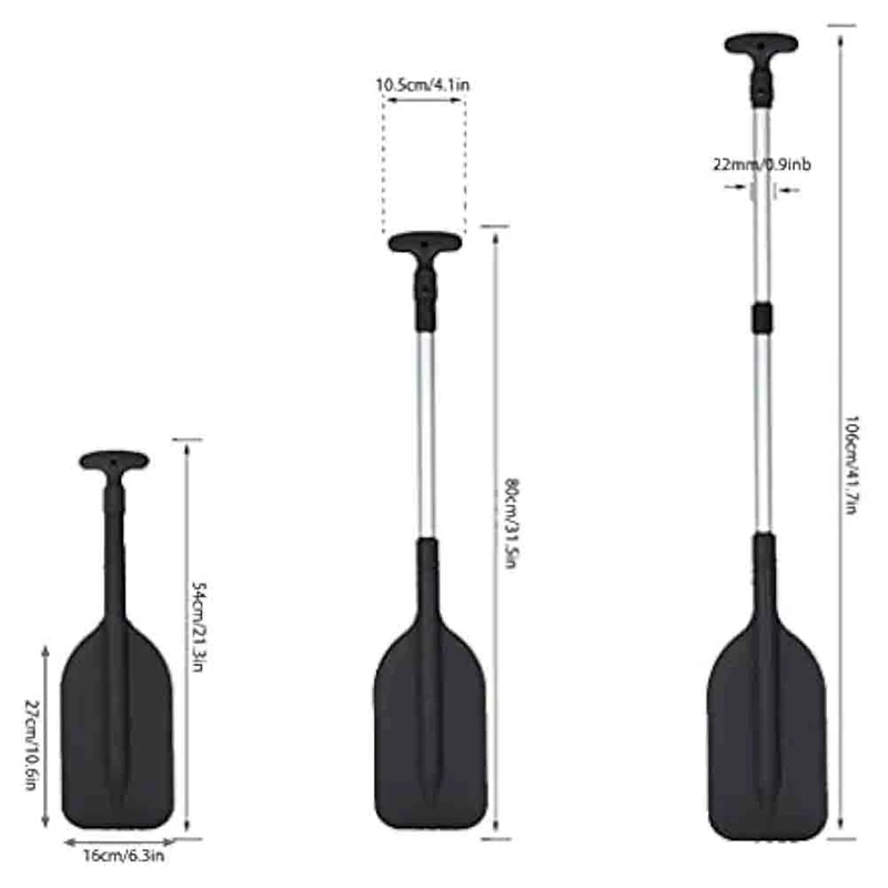 Inflatable Boat Paddle Telescopic Paddle With T-Handle Accessory Small Raft Aluminum Shaft 2Pcs