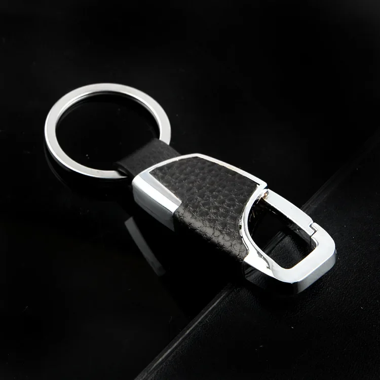 1/2pcs PU Leather Keychain Anti-Lost Business Heavy Duty Metal Car Keyrings Simple Waist Hanging Keys Holder For Boyfriend Gifts