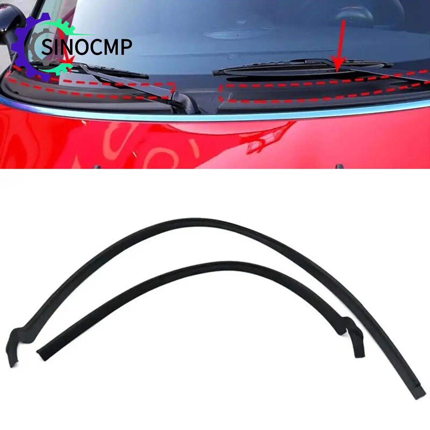 2Pcs Windshield Cowl Cover Apron Seal Trim Strip 51132751209 51132751210 For Mini Cooper R55 R56 R57 2007-2015 BMW Car Parts