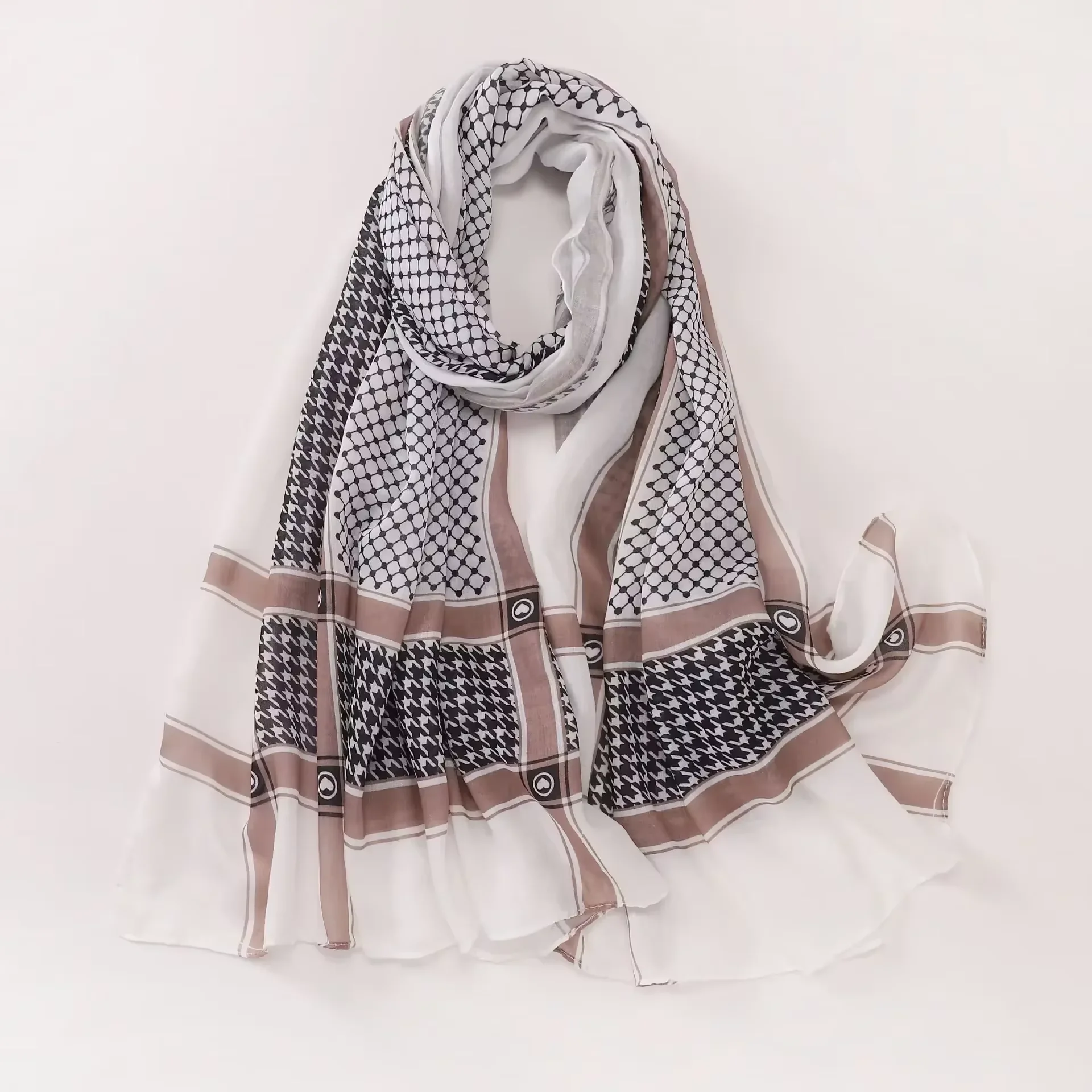 Big Size Kuffiyeh Prints Hijab Cotton Scarf Breathable Soft Long Fashion Forward Scarves Headscarf Muslim Hijabs Shawl Ramadan image 6