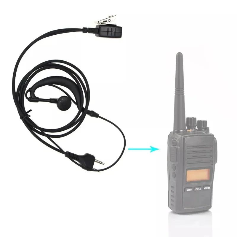 2PCS 2 Pin Earpiece Headset PTT Mic for Midland Two Way Radio Walkie Talkie Security