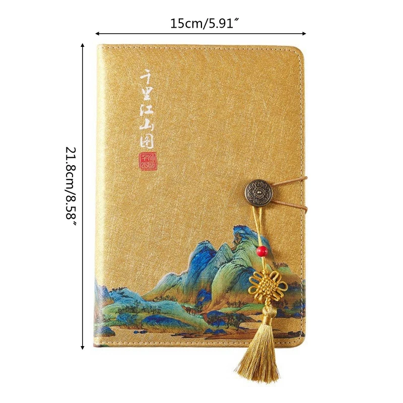 Retro สไตล์จีน Art สมุดบันทึกปกแข็ง100แผ่นกระดาษเรียงรายโรงเรียนเครื่องเขียนสำหรับห้องเรียนรางวัลของขวัญ