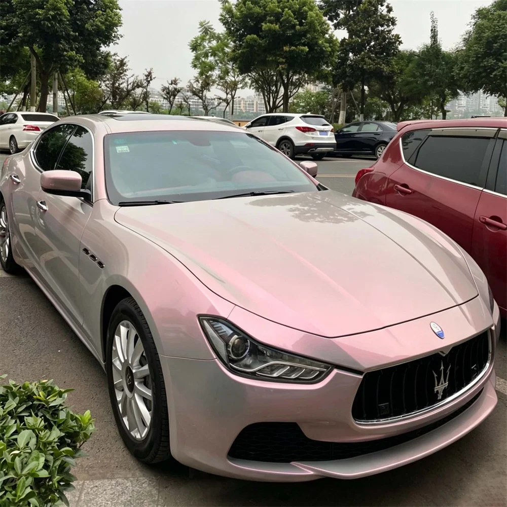PET Car Wrap Sticker Double Color Valcano Grey Purple Pink Magic Vinyl Film Bubble Free Decal Car Motorcycle Wrapping