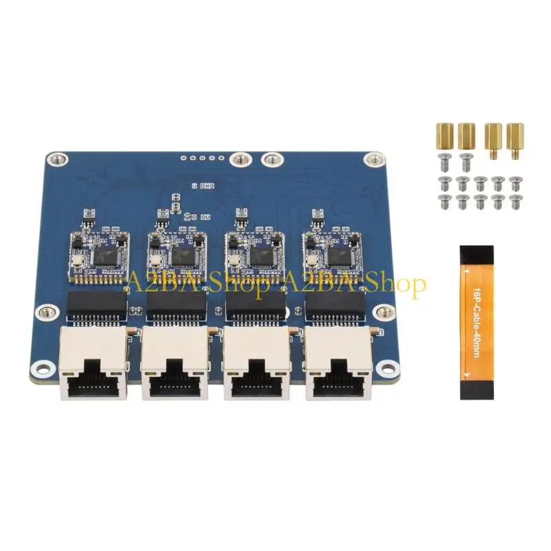 A2BA 4 Port PCIe Ethernet Adapter Card Plugs Play for High Bandwidth Applications in Server and Data Center Environment