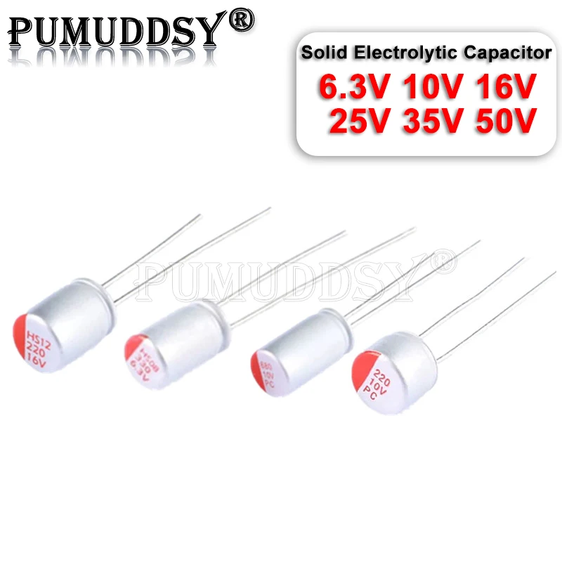 10PCS DIP Solid Electrolytic Capacitor 6.3V 10V 16V 25V 35V 100UF 150UF 220UF 270UF 330UF 470UF 560UF 680UF 820UF 1000UF 1500UF