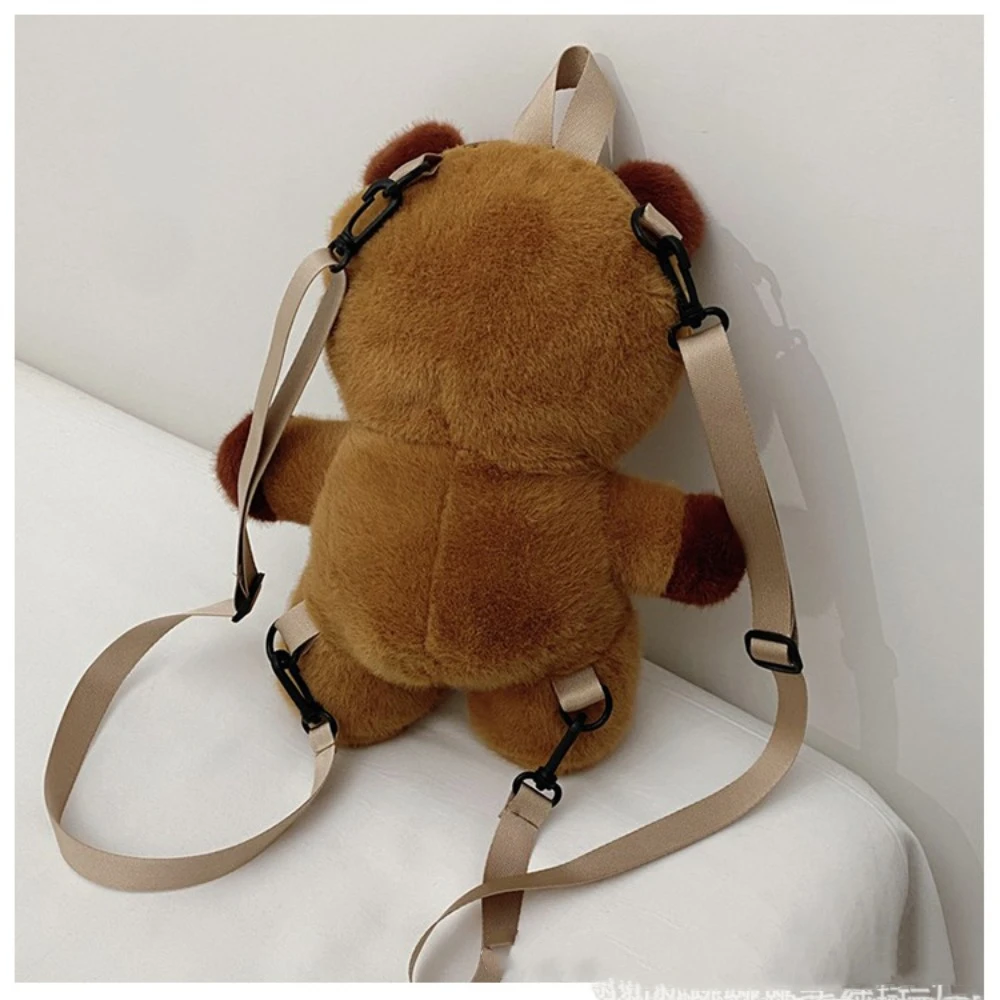 Neue weiche Plüsch Capybara Rucksack abnehmbare Träger Tiere Puppen tasche lässig leichte Umhängetasche Geschenk