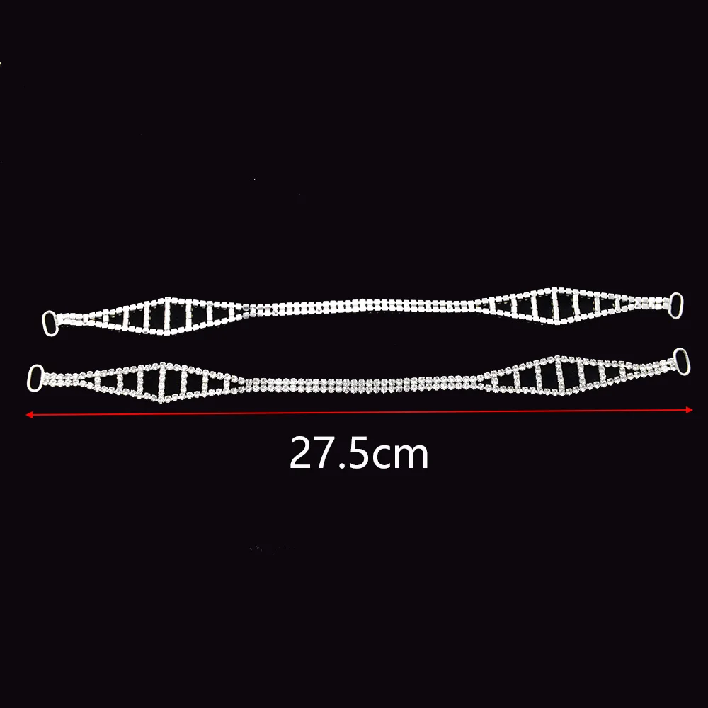 2Pcs/Lot Simple And Exquisite Classic Style Rhinestone Chain Bikini Connector Ring Buckle Clothing Decoration Womens