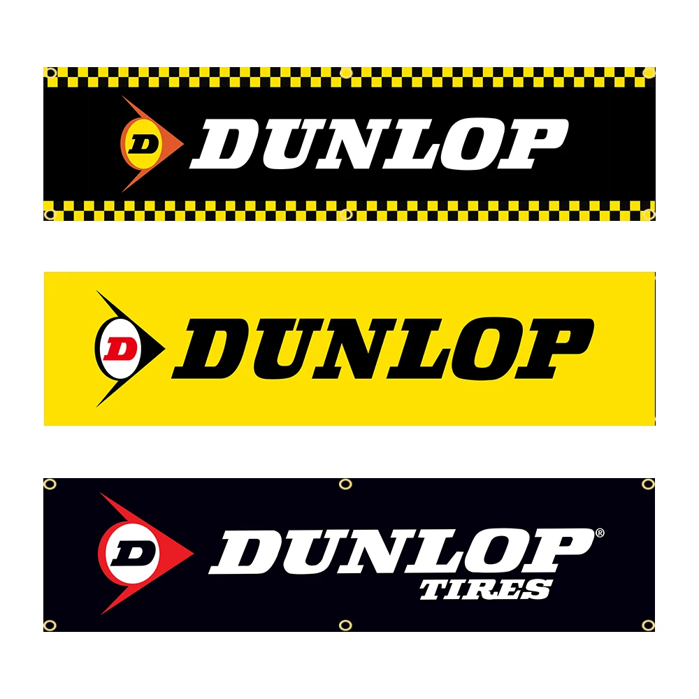 60X240cm Dunlops الإطارات راية العلم البوليستر المطبوعة المرآب أو نسيج الديكور في الهواء الطلق #1