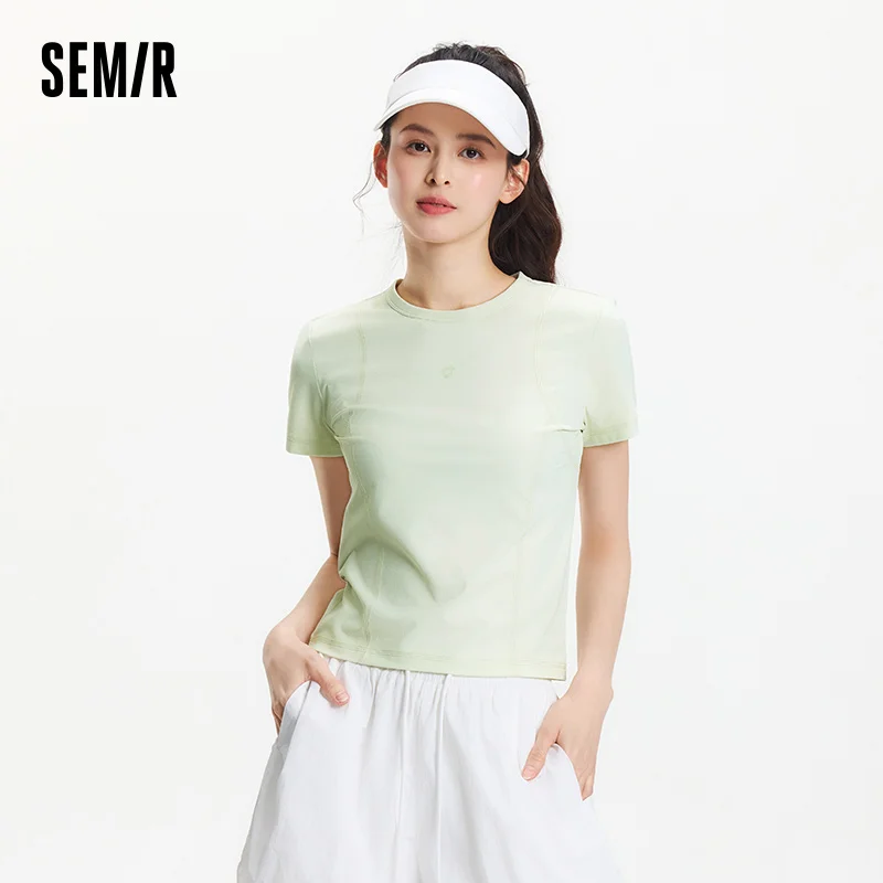 Semir 速乾性半袖 Tシャツ女性スリムフィット UV 保護 2025 新しい夏のアスレチックトップランニングやジムトレーニング用
