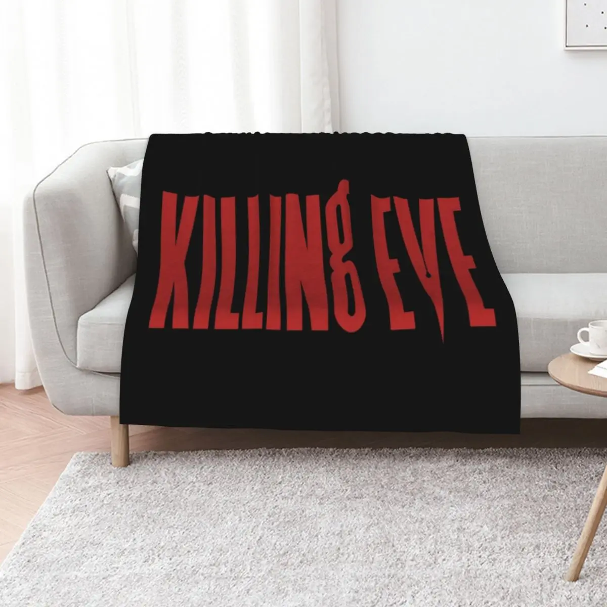 

Killing Eve Red & Black Throw Blanket Flannel for winter Nap Plaid on the sofa Blankets