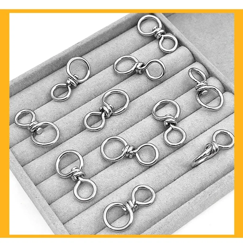 Fashion Keychain Retro Waist Decoration Backpack Pendant DIY Accessories Stainless Steel Closed Loop Buckle