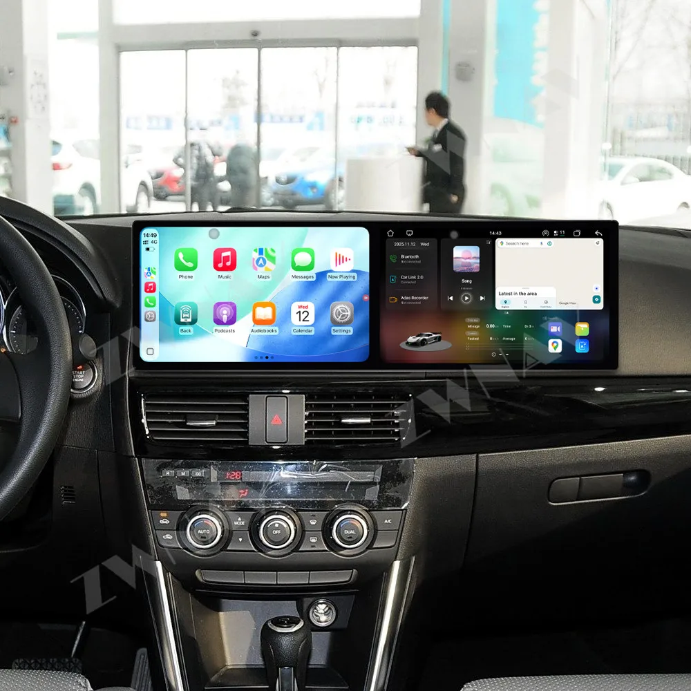 

Двухэкранный мультимедийный проигрыватель 10,1 дюйма для Mazda CX-5 2013-2015 с Android Auto, GPS-навигацией, CarPlay, радио и беспроводным подключением.