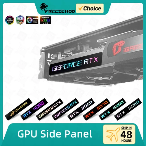 Imagen 1 del producto FREEZEMOD GPU Panel lateral RTX3090 GTX ROG PC decoración placa de tarjeta de vídeo lámpara de fe enfriador de agua AURA SYNC refrigeración líquida ARGB