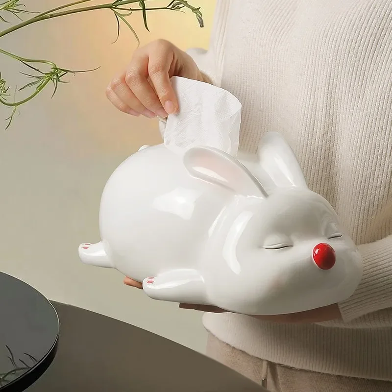 

Creative Rabbit Tissue Box Cute Decoration Ornament