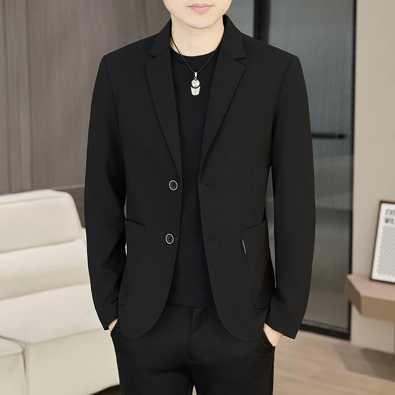 Men's Slim Fit Two-Button Casual Suit Spring Autumn Middle-aged Dad's Single West Coat Fashionable Casual Wear