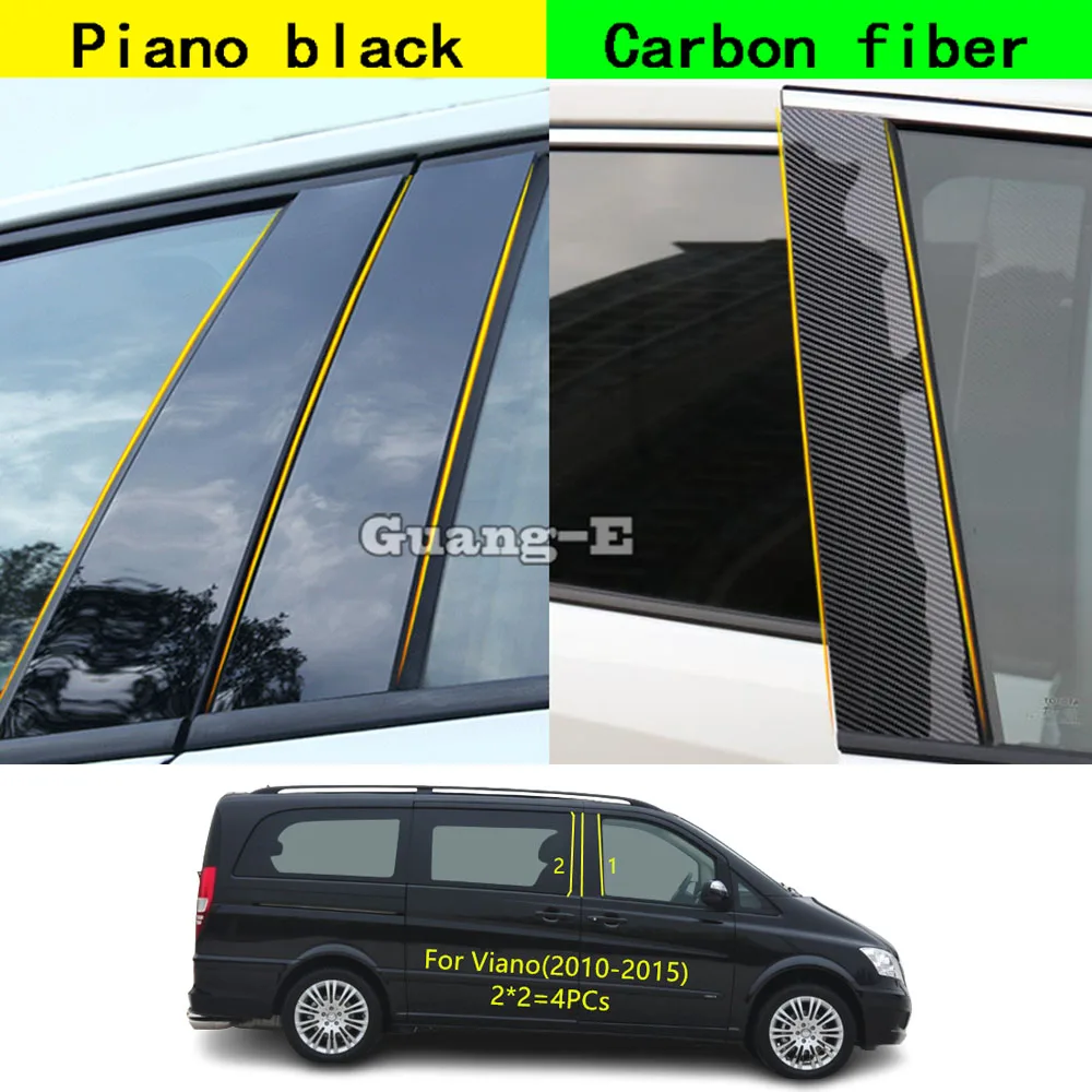 For Mercedes Benz Viano 2010 2011 2012 2013-2015 Car PC Material Pillar Post Cover Door Trim Window Molding Decoration Sticker