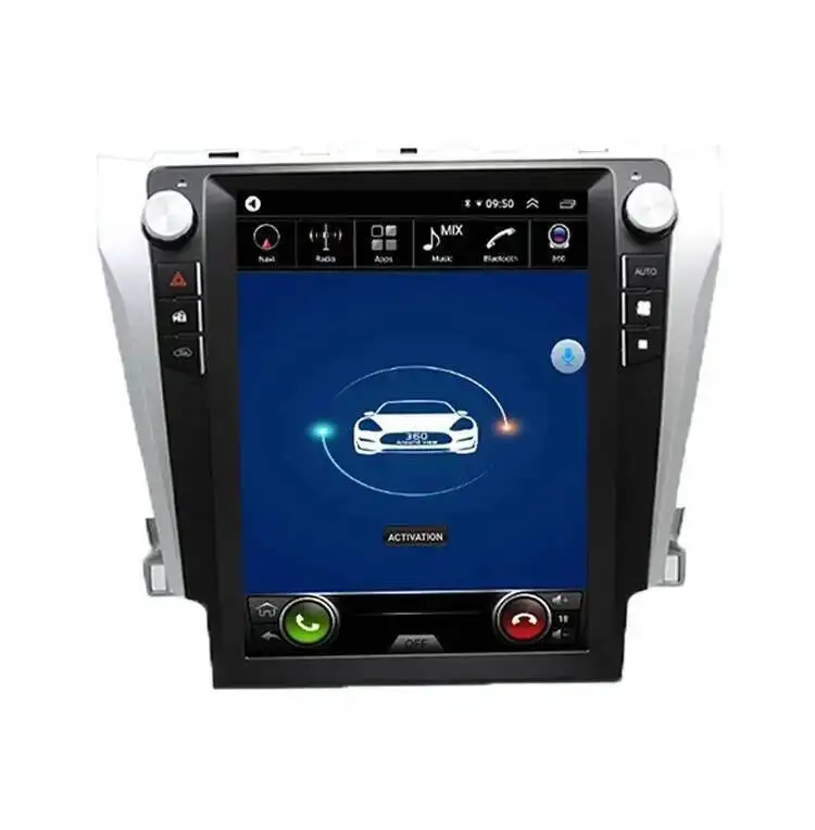 12.1 بوصة Carplay مشغل فيديو الوسائط المتعددة رئيس وحدة لتويوتا كامري 2012-2015 سيارة بلوتوث أندرويد 14 نظام تحديد المواقع والملاحة 4G WIFI