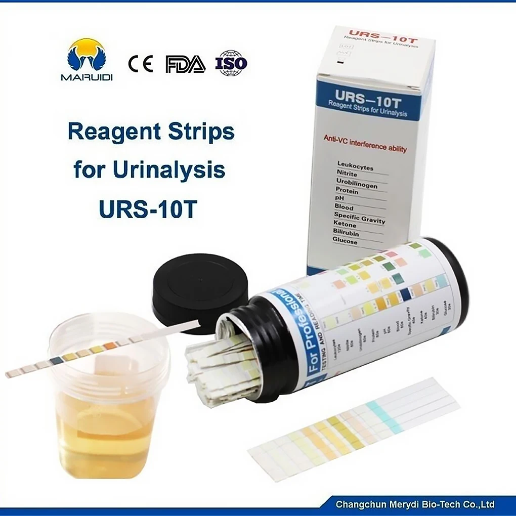 100X Kit Urine Test Strips Urinalysis Reagent Paper PH Household Testing Tool Lightweight Useful Hospital Sports