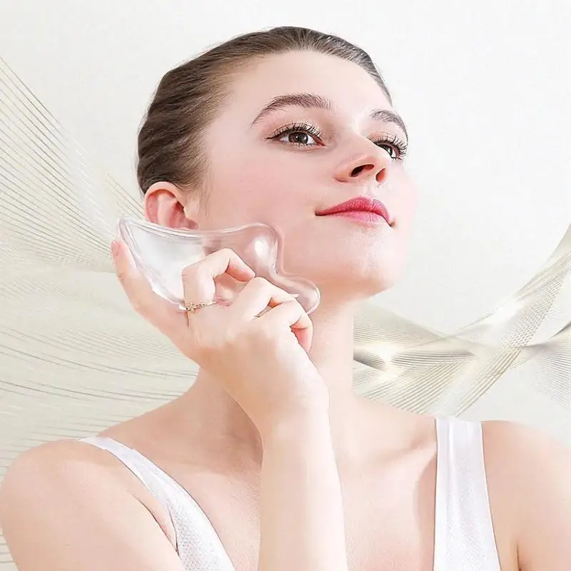 1 Stück transparentes Gua-Sha-Brett, Gua-Sha-Massage für Gesichtslifting, Gua-Sha-Schaber, Gesichtsmassagegerät aus Harz – Detail 5