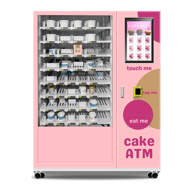 Customized Cake Vending Machine Refrigerated Dessert Can Cakes Vending Equipment Commercial Pastry Outdoor Business Use