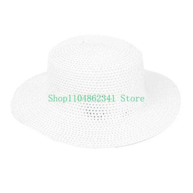 652F Vacation Sun Protecting Hat Fashionable Flatted Hat Fancy Dress Hat Sweatproof Hat for Stylish Party Look
