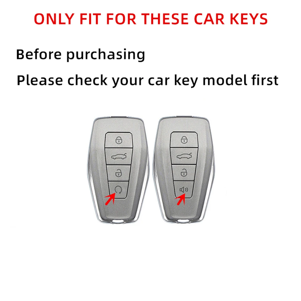 Geely Coolray Binray 서문 Okavango Monjaro New Emgrand Altas 용 금속 자동차 원격 키 커버 케이스 홀더 체인 가방 쉘 Fob