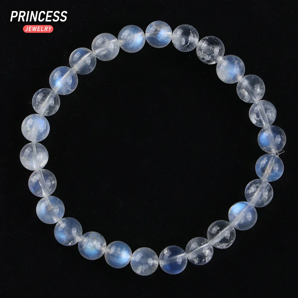 Liberação a ++ natural 7mm claro azul moonstone cura contas de cristal para fazer jóias diy pulseiras colar acessórios