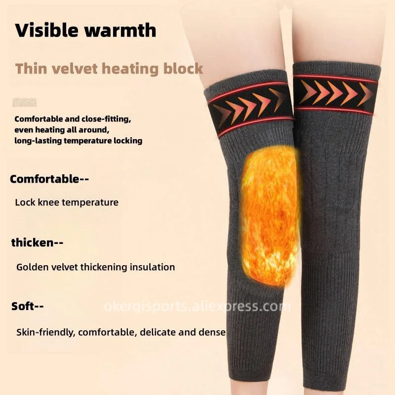 1pair Adjustable Anti Cold Knee Pads Brace for Women Men Old People Cold Leg Rabbit Fur Running Knee Protector Patella Protecto