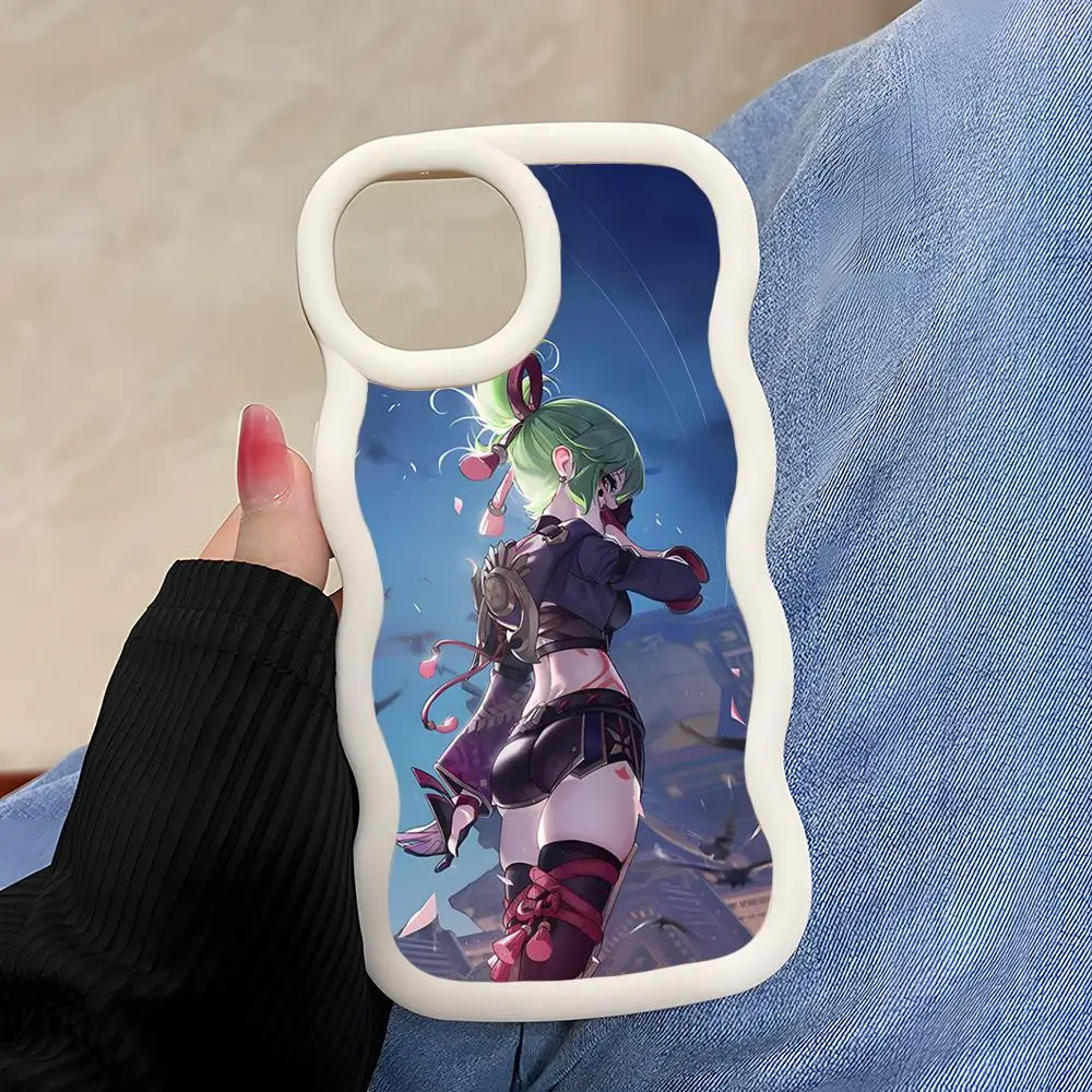

Чехол для телефона Game GI Kuki Shinobu для iPhone 17 16 15 14 13 12 11 Air Pro Max Plus, с волнистым краем, из ТПУ, цветной, для смартфона