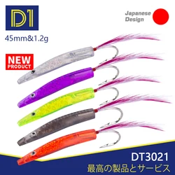 D1 Fishing Lure 6pcs/box Spoon Fishing Lures Trolling Hard Plastic Bait 45mm/1.2g For Pike Bluefish Tackle