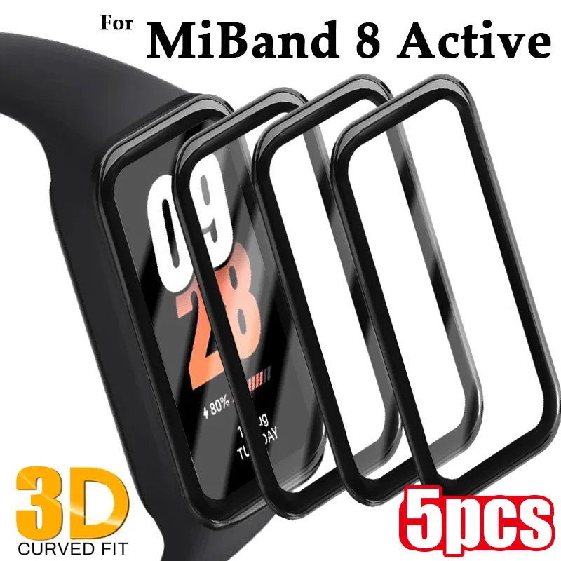 5-1pcs Soft Smartwatch Screen Protectors for Xiaomi Band 8 Active 3D Curved Protective Films for Miband 8 Active New Arrival