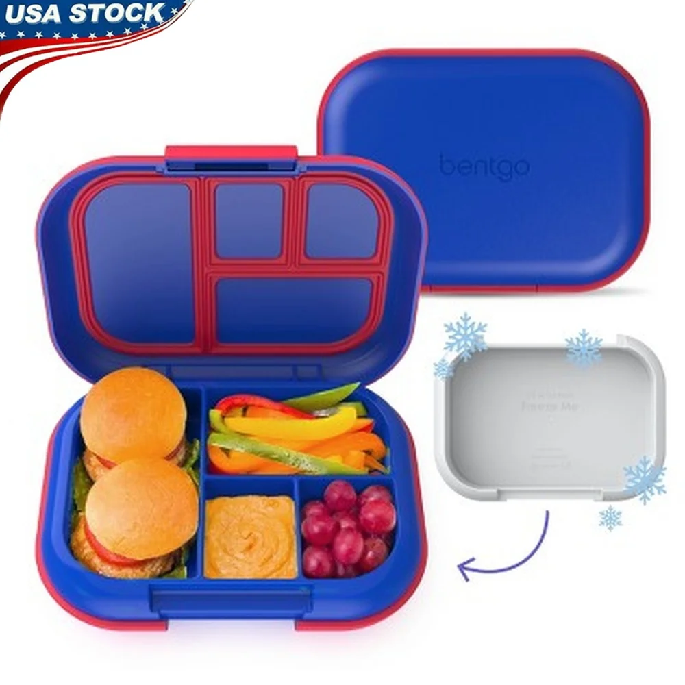 

Kids Leak-Proof Bento Lunch Box with Removable Ice Pack School Lightweight Storage Container Easy Clean Microwave Safe