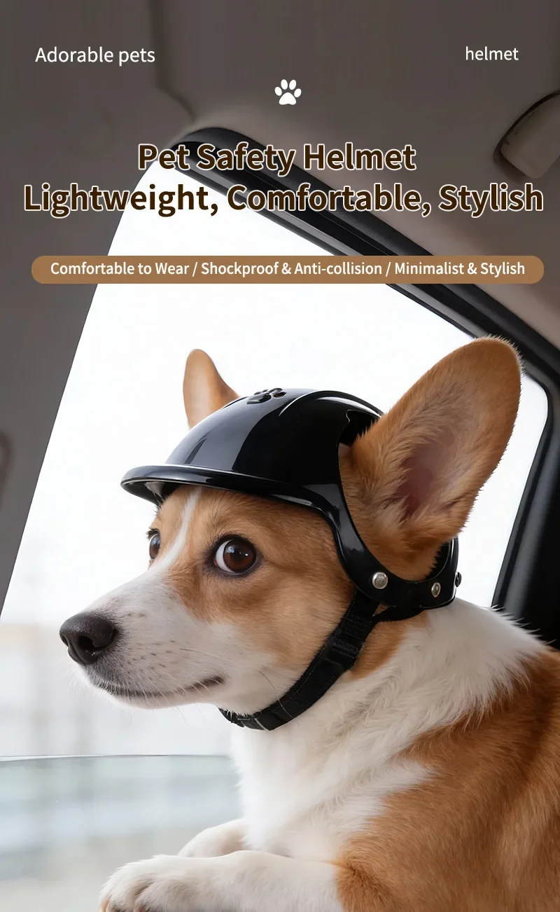 Rosa Haustierhelm für Hunde und Katzen, Motorrad- und Fahrrad-Sicherheitskopfbedeckung, Outdoor-Sportzubehör mit Verstellbarem Riemen – Detail 6