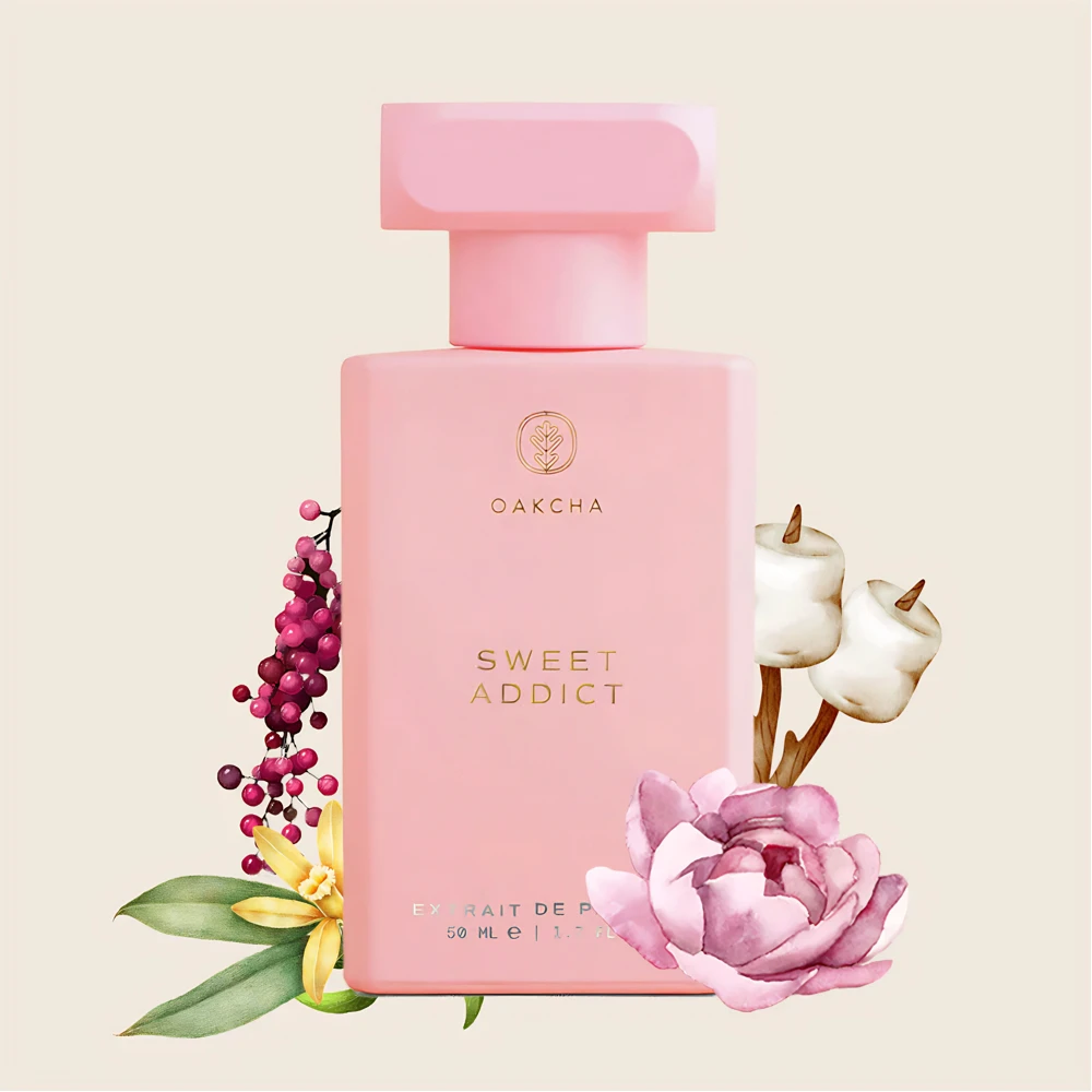 

Oakcha Sweet Addict 50ml Extrait De Parfum Gourmand Floral Perfume Long Lasting Unisex Scent For Daily & Date Wear