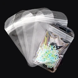 20pcs Clear Transparent Zipper Bags with Hang Hole Thicken Self Sealing OPP Bags For Jewelry Display Storage Packaging Supplies