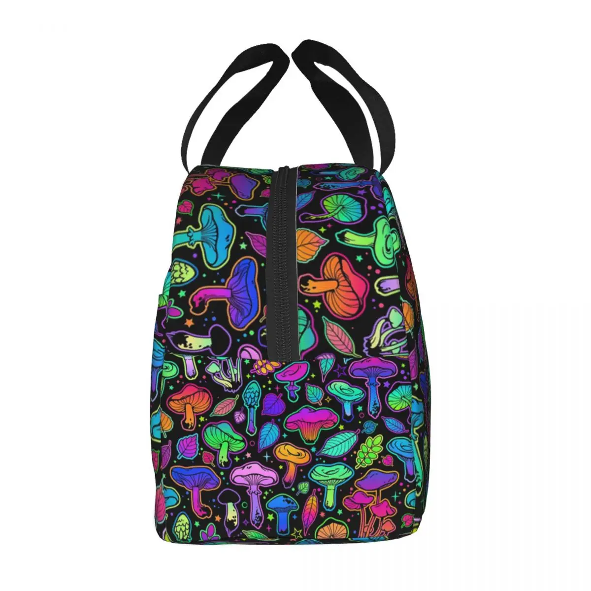 Custom Psychedelic Magic Mushrooms Lunch Bag Women Cooler Warm Insulated Lunch Box for Kids School Children Work Food Pinic Tote