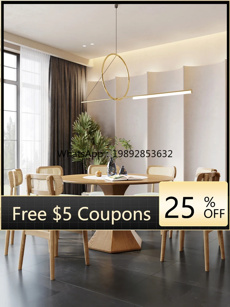 LYY Solid Wood Dining Table with Embedded Turntable Nordic Dining Table and Chair Set Modern Simple Home Table