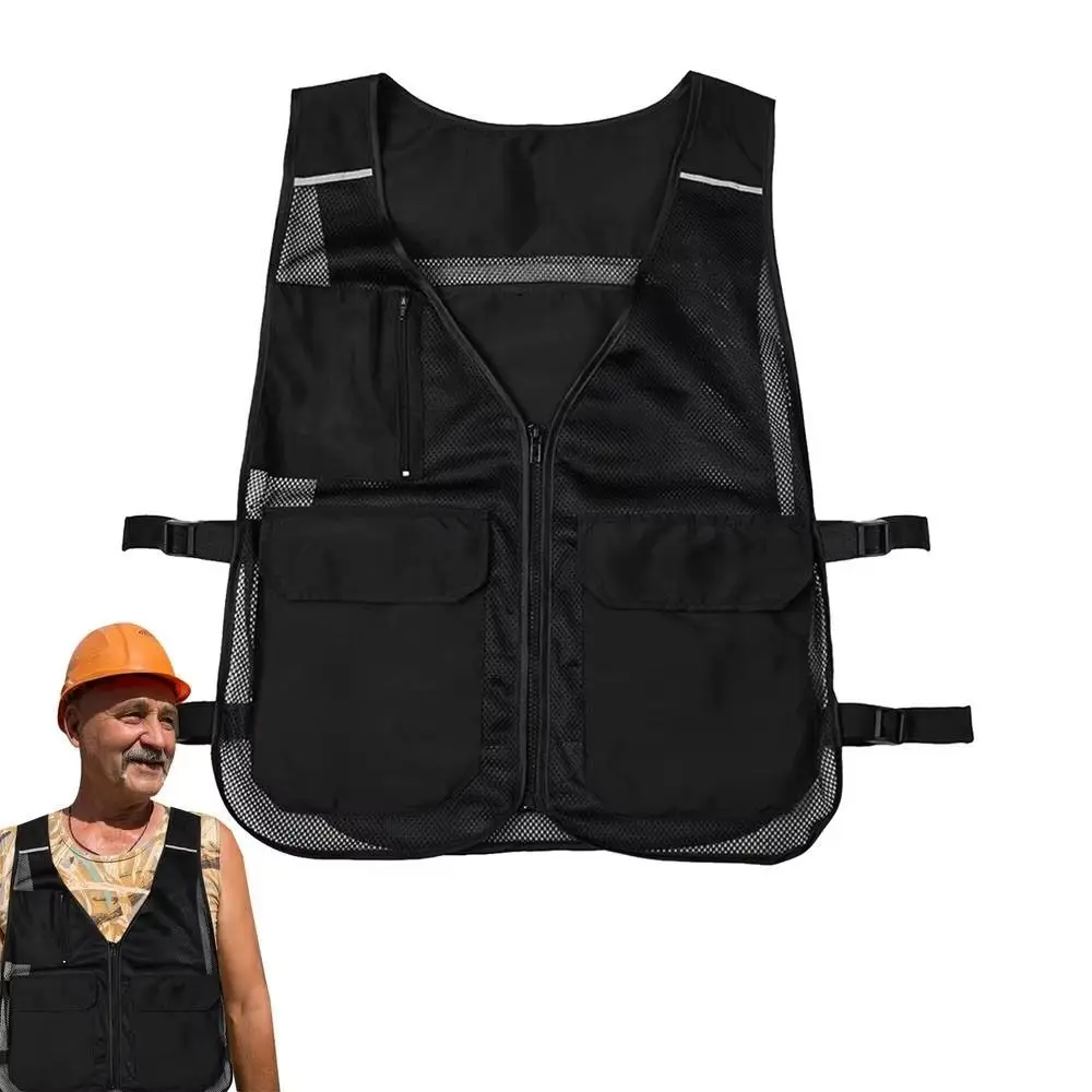 

With 8 Ice Packs Ice Cooling Vest Breathable Adjustable Outdoor Work Vest Convenient Multifunctional Outdoor Running Vest