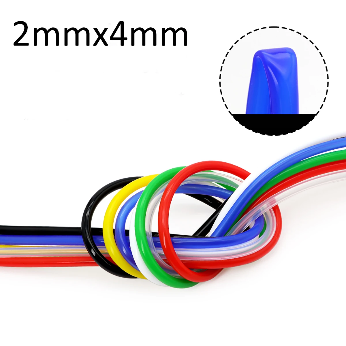 2mmx4mm Food Grade Silicone Tube Soft Hose Pipe ID 2mm OD 4mm Flexible Tubes Red White Green Blue Yellow Beige Pink Black