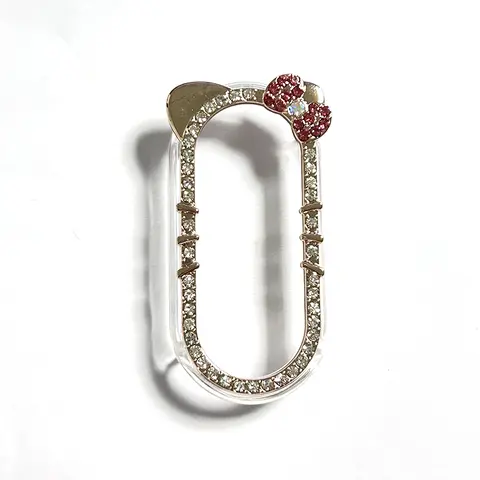 Capa de orelha de gato cravejada de diamante para Xiaomi Mi Band 9 9pro PC capa protetora oca, capa protetora fofa e interessante