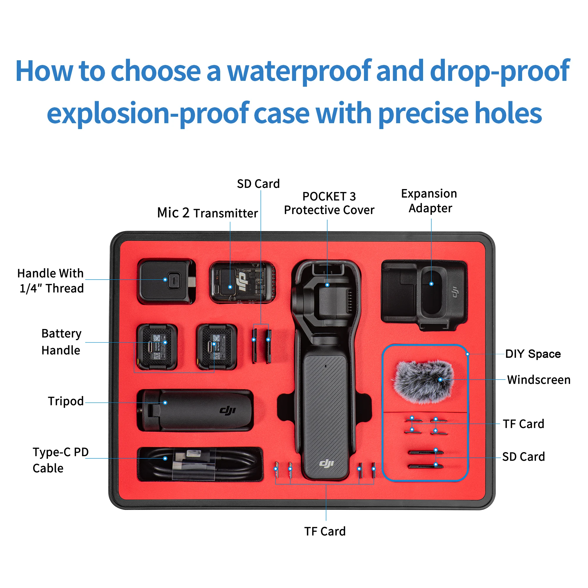 Startrc Osmo Pocket 3 Parts Waterproof Carrying Case For DJI Pocket 3 Handheld Gimal Acccessoires