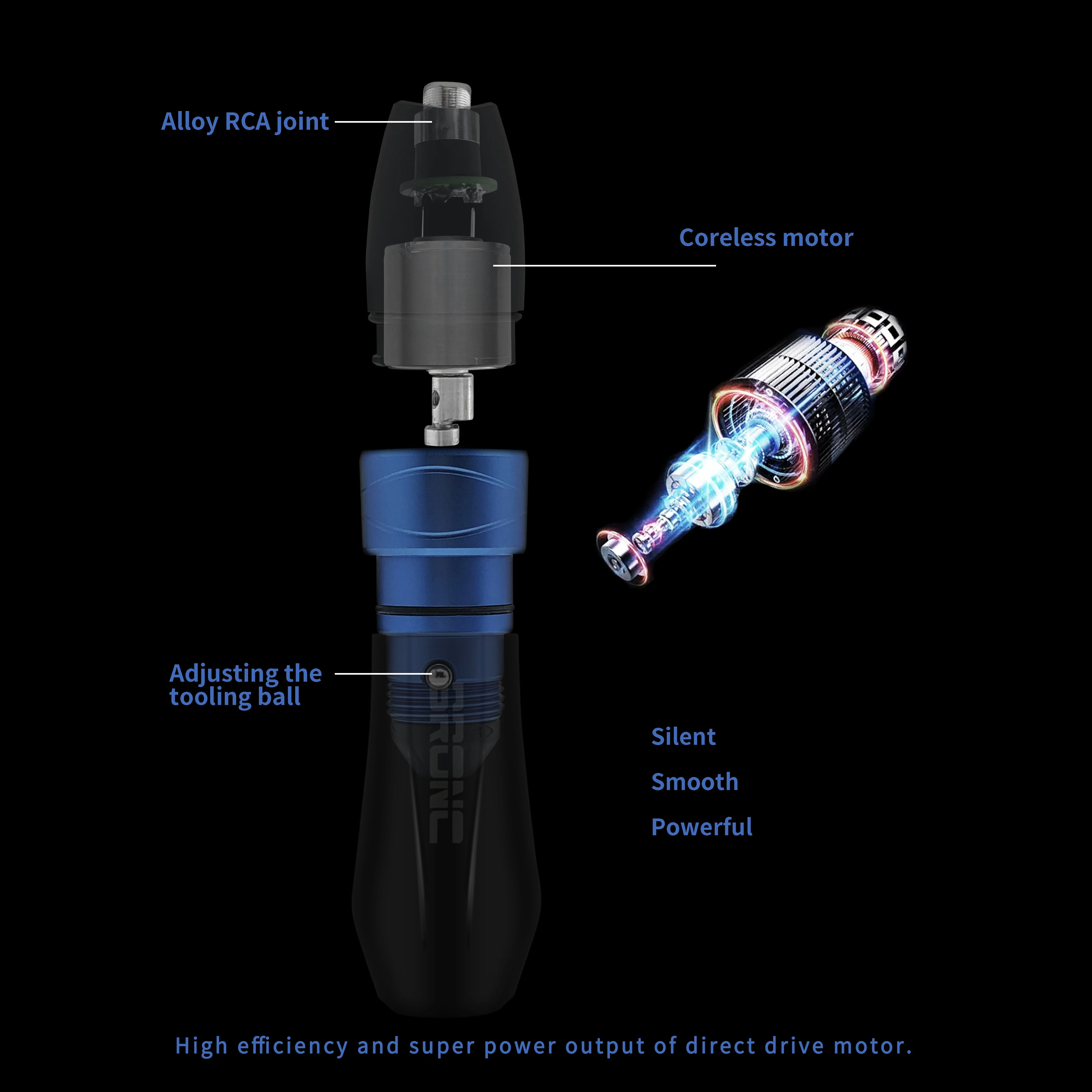 BRONC High Quality Professional Manufacture Aluminum Alloy Short Cartridge Needle Rotary Pen Type Body Tattoo Machine